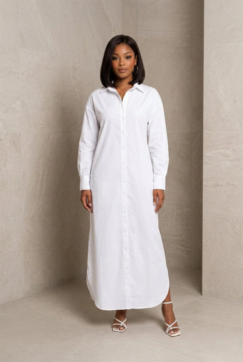 Bodycon Polo Shirt Dress – Plus Size (Pre-Order)