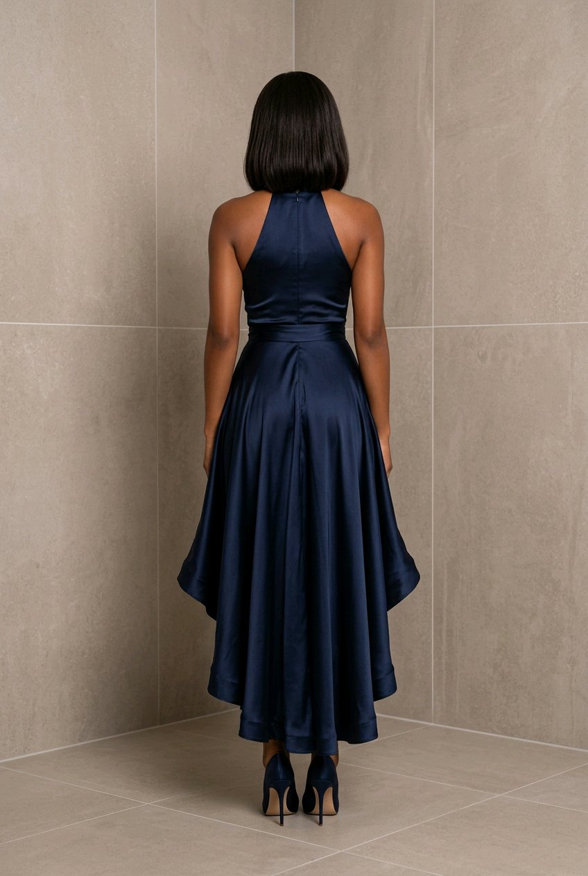 Ruffled Halter Neck Maxi Dress