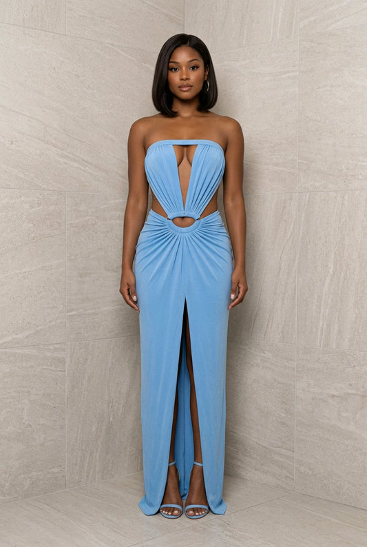 Plunging Neckline Maxi Dress