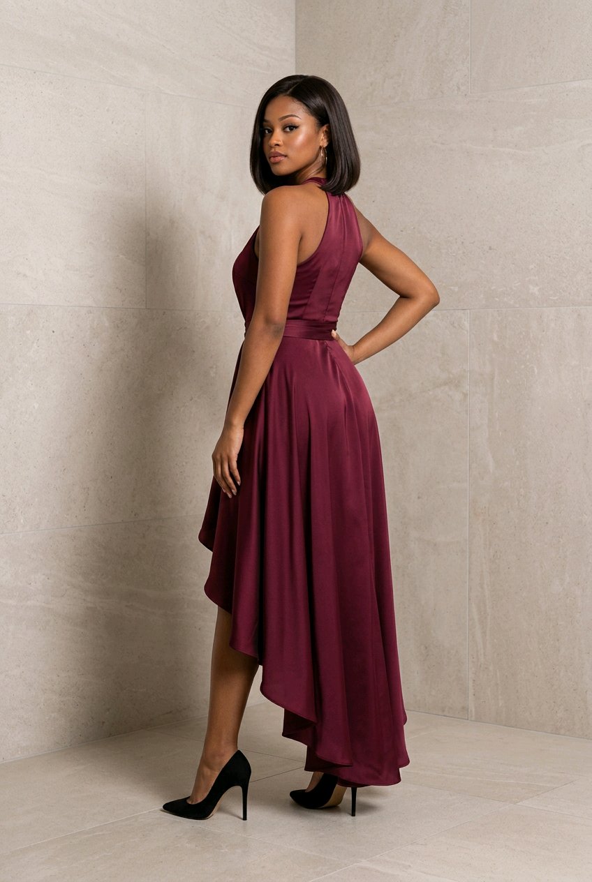 Ruffled Halter Neck Maxi Dress